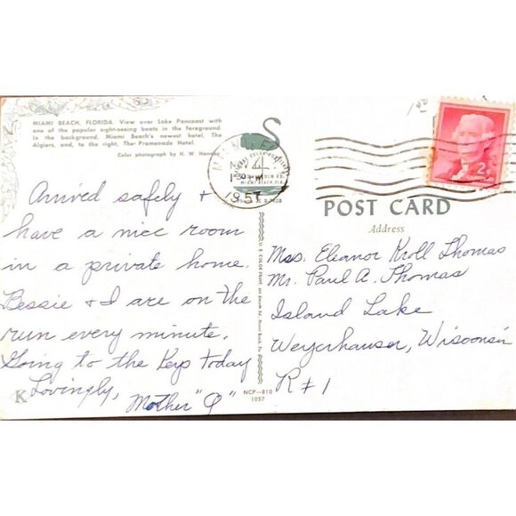 Vtg Miami FL Postcards Ships Water Views Lot of 5 Flamingo Hotel 1942 Free Post - Picture 7 of 15